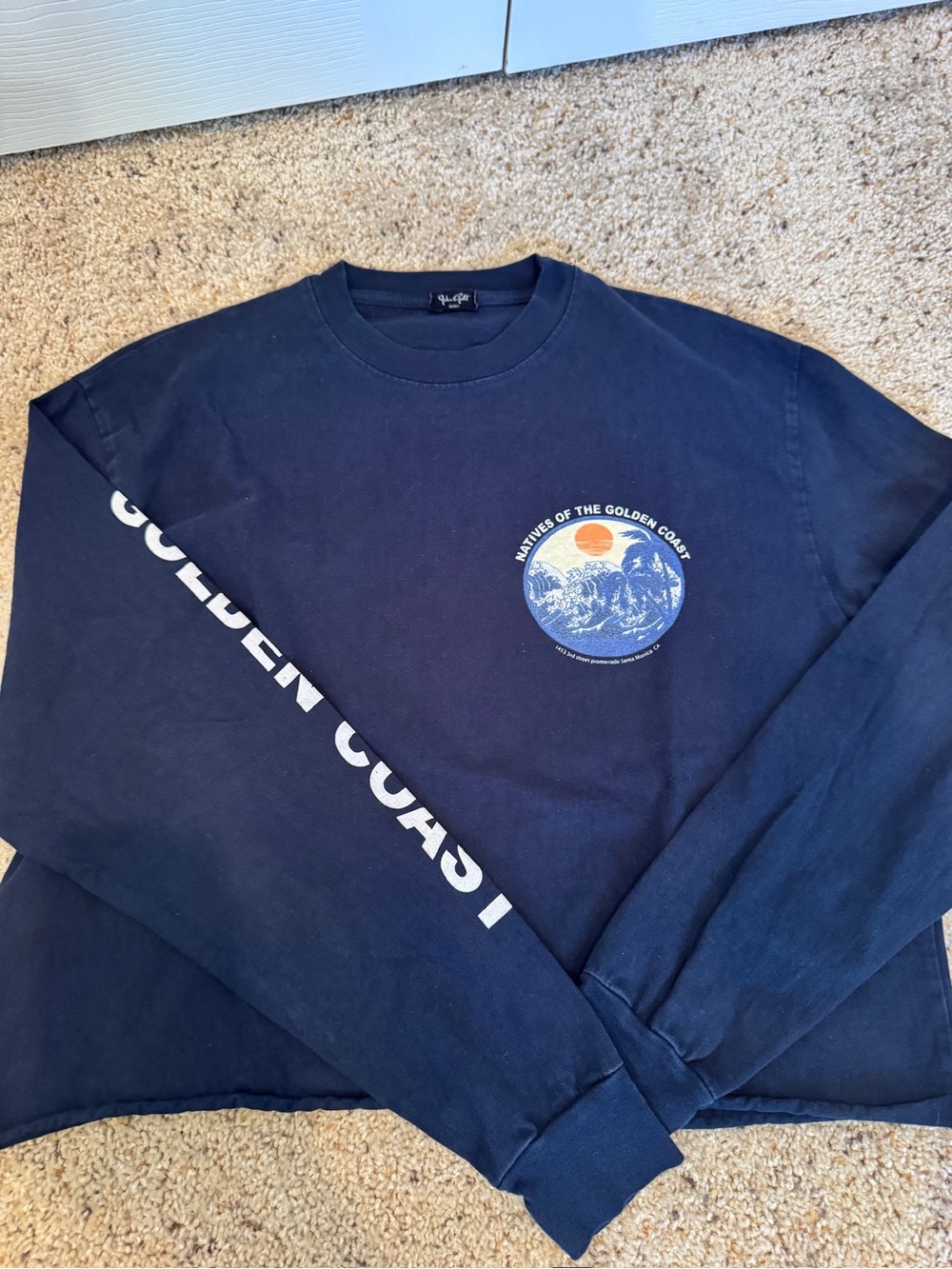 Navy Long Sleeve Graphic Tee - Golden Coast